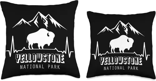 Miniatura 3 de Yellowstone Volcano National Park Wyoming Souvenir National Park Heartbeat Yellowstone Hike Wyoming Mountain - Almohada de 16 x 16 pulgadas