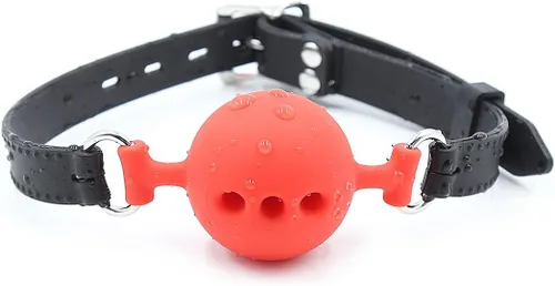 Miniatura 9 de Mordaza en forma de bola de silicona transpirable para restricciones de bondage para adultos, juego sexual (Negro, bola de 1.5 pulgadas) SM BDSM