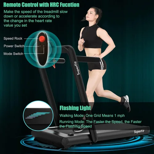 Miniatura 5 de GYMAX Caminadora plegable para debajo del escritorio, máquina de correr y caminar de 4.75HP 2 en 1 con control de frecuencia cardíaca, control por