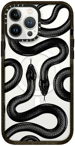 Miniatura 170 de CASETiFY Impact - Funda para iPhone 13 [protección contra caídas de 6.6 pies/compatible con Magsafe] Black Kingsnake, color negro transparente