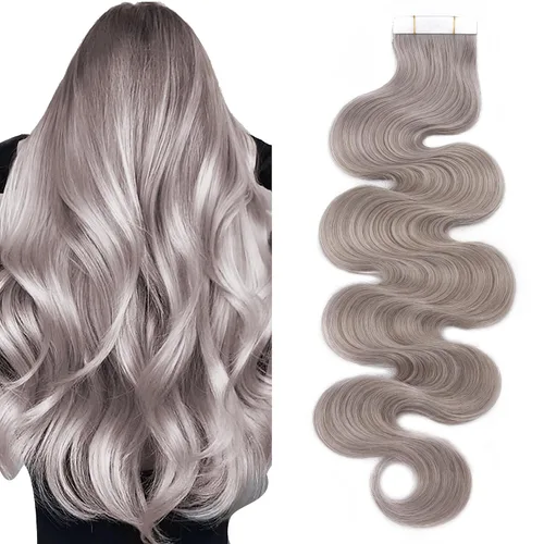 Miniatura 16 de Extensiones de cabello Sego, cabello humano estilo remy, con cinta adhesiva, lacio, cinta adhesiva de entramado tipo piel, sin costuras, invisible