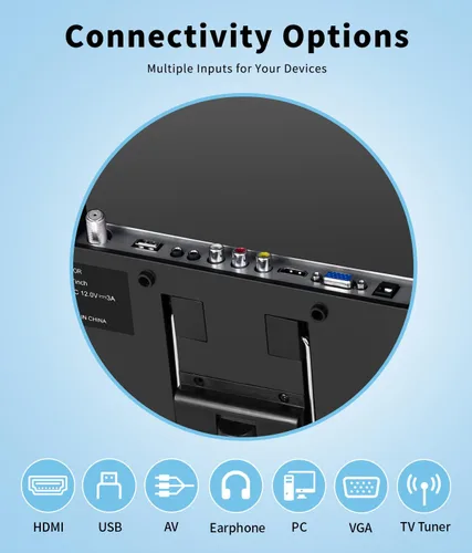 Miniatura 8 de Feihe Pequeño Smart TV de 17 pulgadas, sistema operativo Android integrado, pantalla plana HD compacta Smart Televisión para cocina, hogar, caravana
