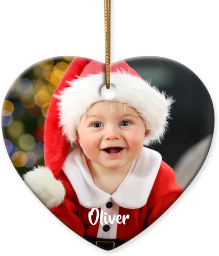 Miniatura 10 de Adornos de Navidad personalizados para perros 2025 – Adornos de foto de mascota personalizados para decoraciones de árboles de Navidad, adorno