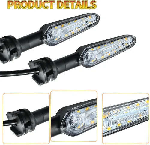 Miniatura 3 de 2 piezas de luces de señal de giro LED de reemplazo para YAMAHA MT07 Tracer 700 XJ6 FZ6 MT09 900 MT10 YZF R1 R3 R6 R6S FZ6 FZ1 FZ Fazer FZ6R FZ07