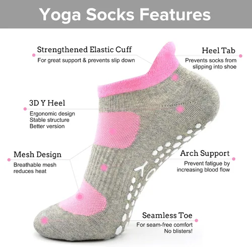 Miniatura 2 de Busy Socks Paquete de 2 calcetines antideslizantes para yoga, pilates, fitness, hospital, para mujeres y hombres, antideslizantes, para danza