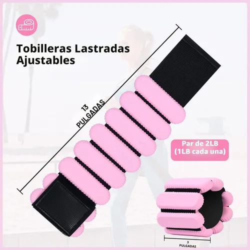 Miniatura 4 de Pesas de tobillo para mujeres y hombres, pulsera de entrenamiento con peso ajustable para muñeca para entrenamiento en casa, entrenamiento de Rosa