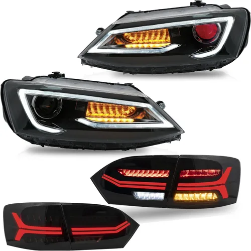 Miniatura 15 de VLAND Luces traseras LED para Jetta Sagitar 12-14 2011-2014 (no compatible con GLI y versión LED), montaje completo de lámpara trasera LED, rojo