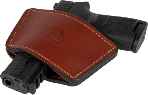 Miniatura 12 de Funda universal Dual Threat IWB/OWB para cinturón, fabricada en Estados Unidos, funda ambidiestra de cuero de grano completo, transporte abierto