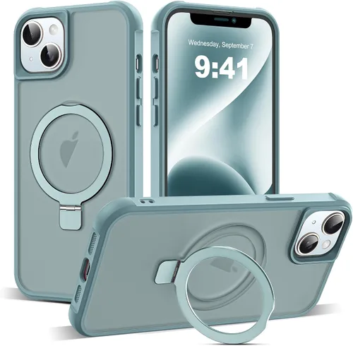 Miniatura 58 de SKYLMW – Funda compatible con iPhone 12 Pro Max y iPhone 13 Pro Max con soporte magnético invisible tipo anillo, fundas translúcidas para teléfonos