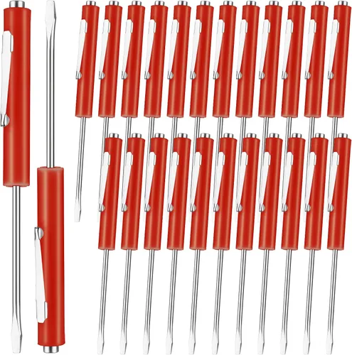 Miniatura 21 de Honoson 10 Piezas de Destornillador de Bolsillo Mini con Puntas y Clips de Bolsillo Magnéticos, Ranurados, Pequeños con Hoja de Cuchilla Única