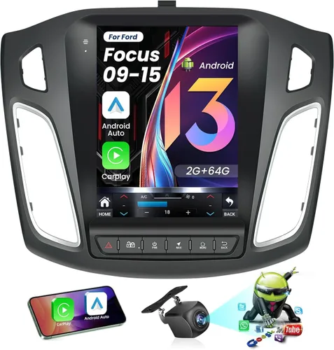 Miniatura 8 de Estéreo de coche Ford Focus de 10.4 pulgadas Android 12 Radio de actualización 2012-2018 con pantalla táctil 1024 * 768 RDS Auto con GPS Bluetooth