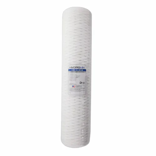 Hydronix SWC-45-20100 Filtro de cuerda para heridas de 4.5 pulgadas de diámetro exterior x 20 pulgadas de longitud, 100 micrones