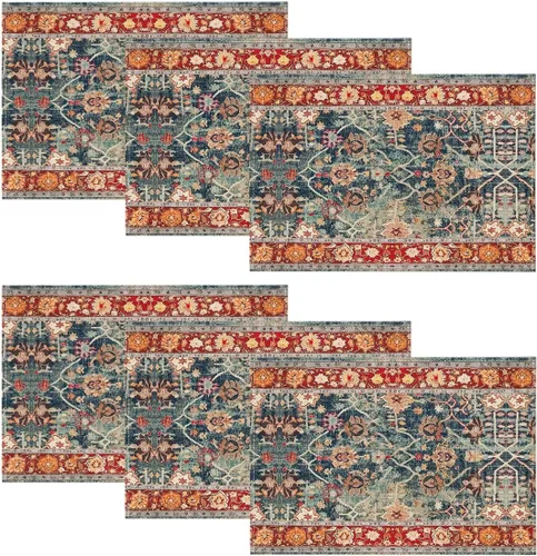 Miniatura 9 de Artoid Mode Juego de 4 manteles individuales estilo boho de plata, 30x46 cm rústicos de estilo granja para decoración mágica de mesa de otoño