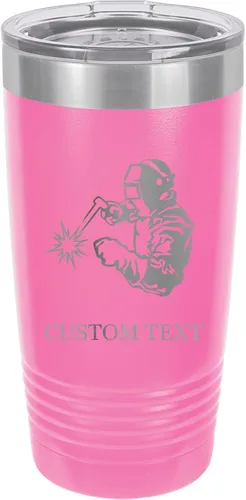 Miniatura 11 de Vaso de acero inoxidable con aislamiento al vacío de 20 onzas personalizado de doble pared grabado con láser taza negra para café, soldador