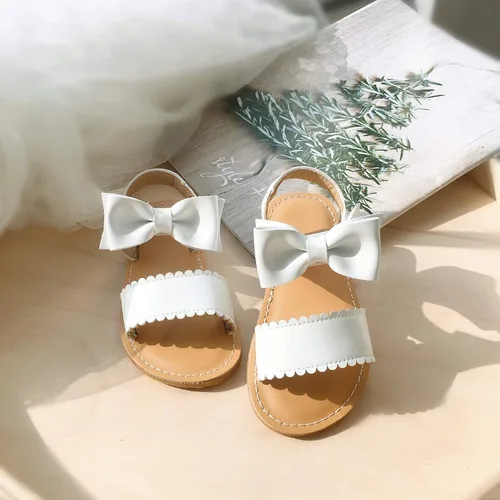 Miniatura 2 de Felix & Flora Sandalias para niña pequeña - Zapatos de vestir para niña de flores, puntera abierta, zapatos planos de verano para niños pequeños