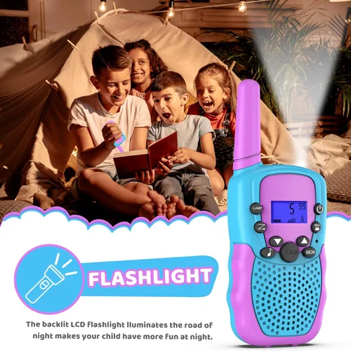 Miniatura 3 de Juguetes para niños o niñas de 4 a 12 años, paquete de 3 Walkie Talkies para exteriores y interiores, rango de 1.9 mi, 22 canales, radio de 2 vías