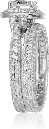 Miniatura 2 de Tienda Essentials Juego de anillos antiguos de plata de ley chapada con circonita cúbica Infinite Elements (anteriormente colección Tienda)
