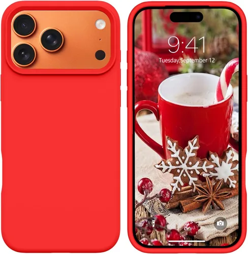 Miniatura 41 de GUAGUA Funda compatible con iPhone 17 Pro Max de 6.9 pulgadas, silicona líquida, goma de gel suave, delgada, forro de microfibra delgada