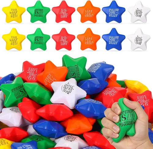 Miniatura 8 de Leyndo 200 bolas de estrés para adultos y niños, citas motivacionales a granel, para aliviar el estrés, bolas de espuma coloridas para apretar