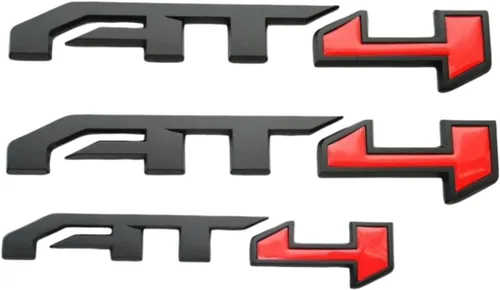 Miniatura 2 de Emblemas de insignia AT4 de 3 piezas en color negro para GMC Yukon, Sierra y Canyon 2021-2023, apto para puertas y portón trasero, compatible