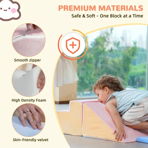 Miniatura 9 de Juguetes de escalada para niños pequeños, juego de espuma suave de 11 piezas para niños pequeños de 1 a 3 años, bloques de escalada para bebés