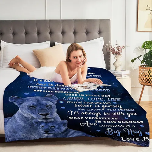 Miniatura 7 de tgruihm Regalo para mi Hijo de Mamá, Manta Azul de León para mi Hijo, Regalos para Hijos de Mamá, Manta de Flanela Super Suave y Acogedora para A