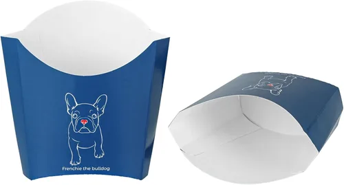 Miniatura 27 de Restaurantware Bio Tek - Taza de papas fritas desechables de 4.7 x 3.5 x 5.1 pulgadas, 100 vasos desechables para refrigerios, papel azul y blanco