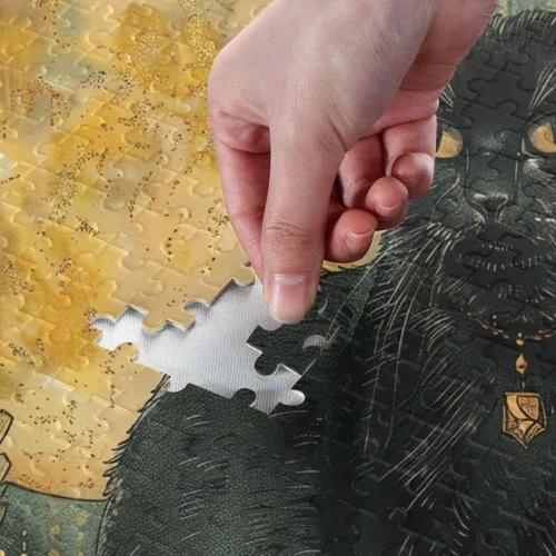 Miniatura 4 de Rompecabezas de 500 piezas con diseño de gato de brujas vintage, rompecabezas educativo de descompresión intelectual para adultos, pensamiento
