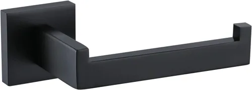 TQKAG Soporte de papel higiénico negro mate SUS304 de acero inoxidable, moderno soporte de rollo de papel higiénico cuadrado para montaje en pared,