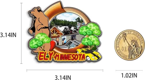 Miniatura 3 de Imán de madera para nevera de Ely Minnesota USA 3D, monumentos de viaje, coleccionables, recuerdos, decoración hecha a mano