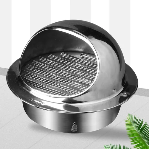 Tapón de chimenea de acero inoxidable 304, rejilla de ventilación de pared redonda, salida de aire de pared exterior, campana extractora, tubo de