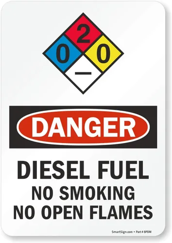 Miniatura 12 de SmartSign -S-9401-AL Letrero NFPA "Danger - Combustible Diesel, No Smoking No Open Flames" Aluminio de 10" x 14" - Negro/Rojo sobre Blanco
