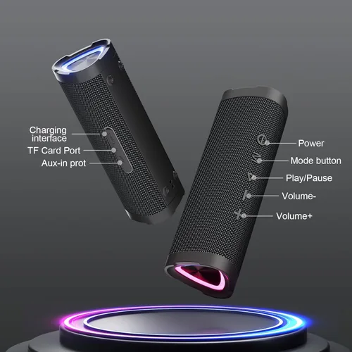 Miniatura 3 de Vanzon Altavoz Bluetooth portátil 2026 con Bluetooth 5.0 y sonido estéreo fuerte de 24 W, altavoz inalámbrico de emparejamiento TWS para viajes