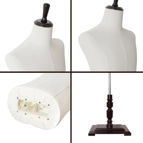 Miniatura 3 de Torso de maniquí masculino con soporte, altura ajustable de 61"-78", maniquí de cuerpo para exhibición de ropa en tiendas de costura
