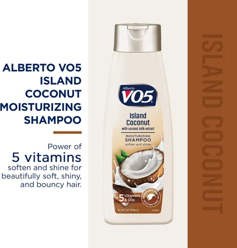 Miniatura 2 de VO5 Champú hidratante – 12.5 onzas líquidas – Cabello de hojas de coco de isla con aspecto vibrante y hermoso, color blanco