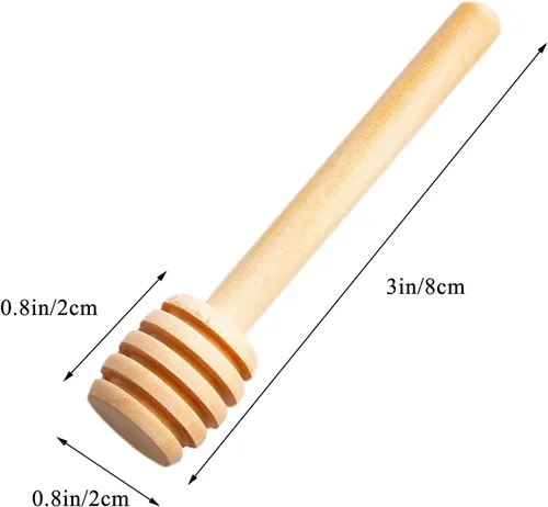 Miniatura 2 de 50 Piezas Palito Dosificador de Miel, Mini Dosificador de Miel de 3 Pulgadas, Palitos Dosificadores de Miel de Madera, Agitador de Miel Varita