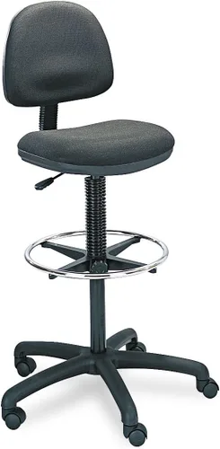 Miniatura 4 de Safco Silla con ruedas, altura extendida, malla de vinilo negro, altura ajustable, respaldo de apoyo y diseño ergonómico, capacidad de 250 libras