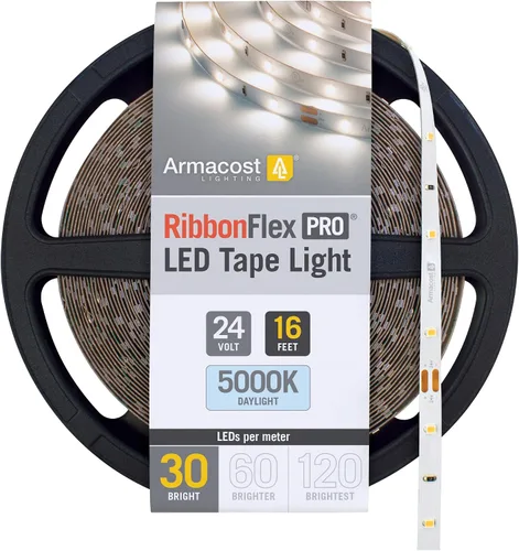 Miniatura 40 de Armacost Lighting RibbonFlex Pro 136230 - Tira de luces LED blancas de 24 V, 120 LED/m, 2700K, 16.4 pies