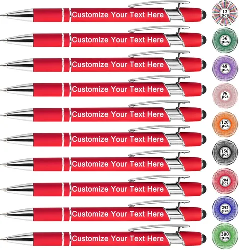 Miniatura 60 de Qingxily Hasta 300 bolígrafos personalizados a granel con grabado gratis, bolígrafos personalizados con tu nombre, mensaje de texto