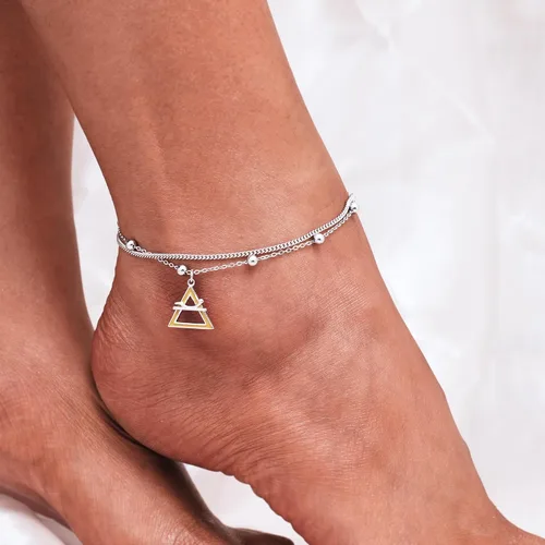Miniatura 8 de CHIC & ARTSY Tobilleras de plata de ley S925 para mujer, pulsera de tobillo ajustable multicapa para playa, joyería de verano para mujer, de 10 a 11