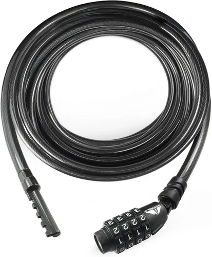 Miniatura 10 de MARQUE Cable de bloqueo de bicicleta de combinación recta, 3/8 pulgadas (5 pies, 10 pies, 15 pies, 25 pies), bloqueo de combinación reiniciable, 05