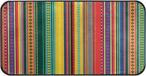 Miniatura 18 de Gredecor Alfombras de cocina con temática mexicana, antideslizantes, color mexicano, Serape a rayas, tapetes de cocina con respaldo de goma