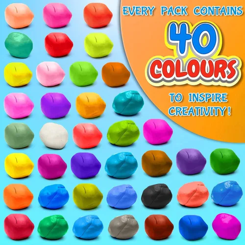 Miniatura 2 de Kit de arcilla de modelado - Arcilla de secado al aire de 40 colores, arcilla de moldeo DIY con herramientas, manualidades artísticas para niños