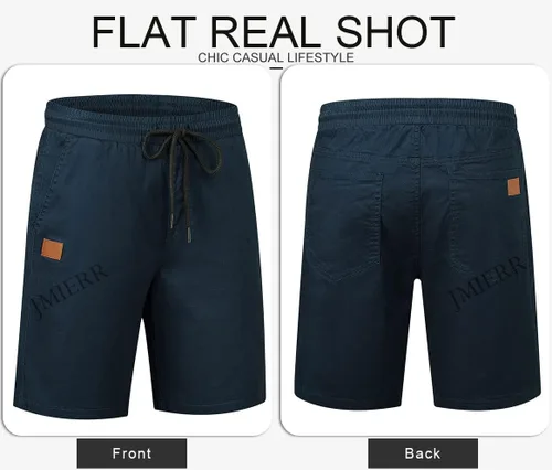 Miniatura 5 de JMIERR - Pantalones cortos informales para hombre, pantalones cortos de golf, pantalones chinos con cordón, de tela de sarga elástica, para verano