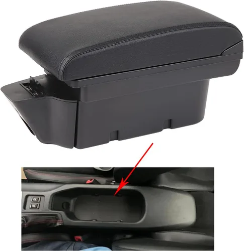 YJYWZH Caja de reposabrazos para Toyota 86 GT86 / Subaru BRZ/Scion FR-S 2013-2018 Caja de almacenamiento dual con 3 puertos USB (negro con rosca