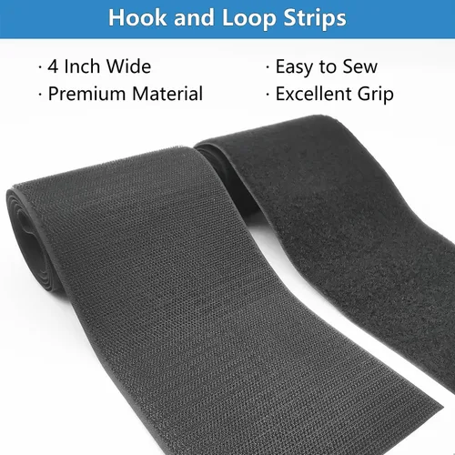 Miniatura 3 de Matenf Tiras de velcro para coser, 4 pulgadas de ancho, fáciles de coser, excelente agarre, no adhesivas, cinta entrelazada, cinta de gancho y bucle