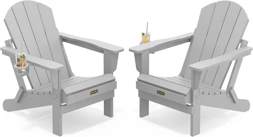 Miniatura 37 de SERWALL - Silla plegable Adirondack para patio, jardín, exterior, resistente a la intemperie, sillas para hoguera, color naranja