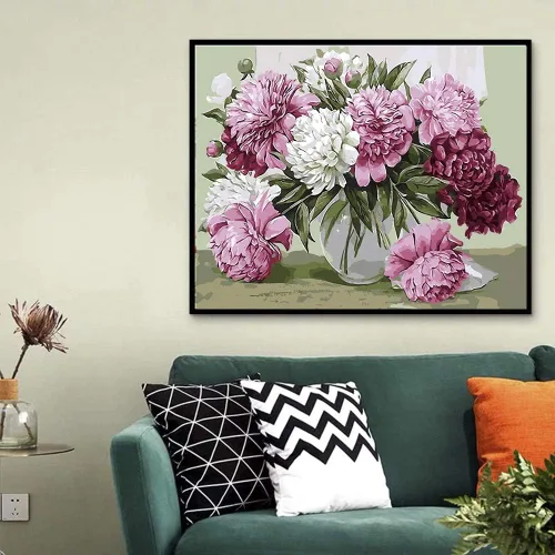 Miniatura 2 de ArtBud Pintura por números para adultos y niños Fácil para principiantes Flores DIY Pintura acrílica Pintura al óleo sobre lienzo Dibujo Pintura