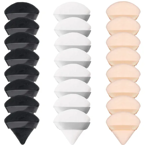 24 piezas de soplo de polvo, soplo de maquillaje triangular, algodón en polvo, lavable, para el cuerpo, polvo para polvo suelto, cuerpo, base 8B8W8N