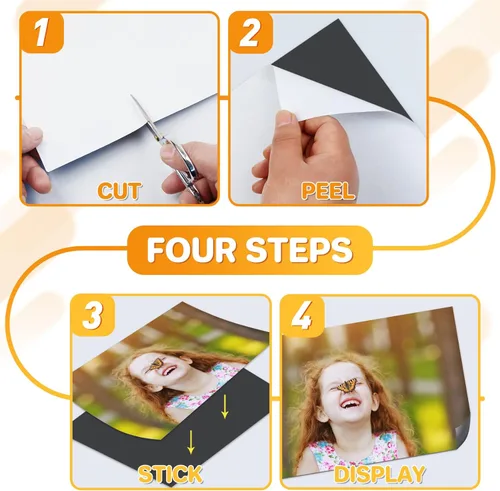Miniatura 3 de FINDMAG Hojas adhesivas magnéticas, paquete de 6 tiras magnéticas flexibles de 5 x 7 pulgadas con respaldo autoadhesivo, hojas para cortar